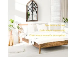 Espejo de pared marrón 93x60x2.5 cm HOMCOM