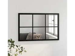 Espejo de pared metal negro 60x40 cm ES672449