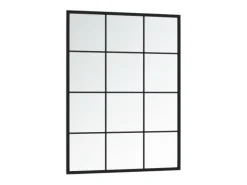 Espejo de pared metal negro 80x60 cm ES335417