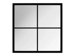 Espejo de pared metal negro 40x40 cm ES731612