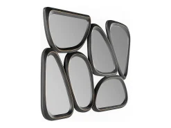 Espejo de pared moderno de metal gris LOMAN - L 89 x H 61 cm