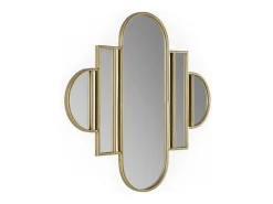Espejo de pared moderno de metal dorado ZIRA - L 84 x H 82 cm