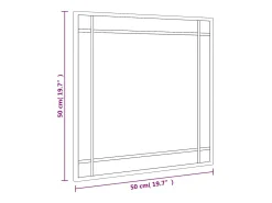 Espejo de pared negro 50x50 cm cuadrado de hierro