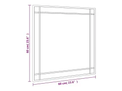 Espejo de pared negro 60x60 cm cuadrado de hierro