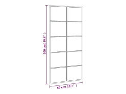 Espejo de pared negro 50x100 cm rectangular hierro