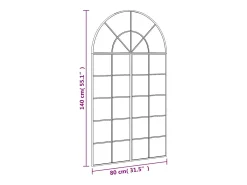Espejo de pared negro 80x140 cm arco de hierro