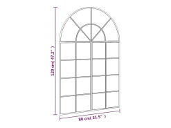Espejo de pared negro 80x120 cm arco de hierro