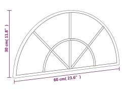 Espejo de pared negro 60x30 cm arco de hierro