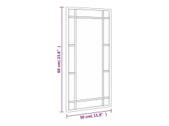 Espejo de pared negro 30x60 cm rectangular de hierro