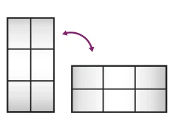 Espejo de pared negro 30x60 cm rectangular de hierro