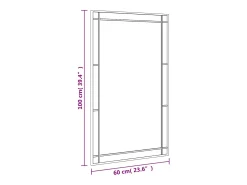 Espejo de pared negro 60x100 cm rectangular hierro