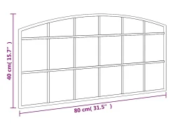 Espejo de pared negro 80x40 cm arco de hierro