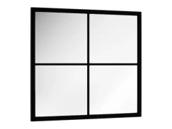 Espejo de pared negro 40x40 cm metal