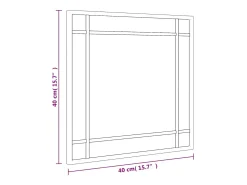 Espejo de pared negro 40x40 cm cuadrado de hierro