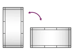 Espejo de pared negro 50x100 cm rectangular hierro