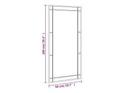 Espejo de pared negro 50x100 cm rectangular hierro