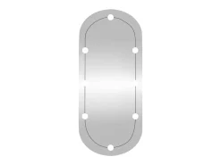 Espejo de pared ovalado con luces LED vidrio 40x90 cm ES504298