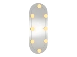 Espejo de pared ovalado con luces LED vidrio 20x50 cm ES595359