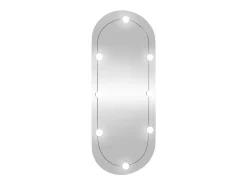 Espejo de pared ovalado con luces LED vidrio 25x60 cm ES884165