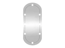 Espejo de pared ovalado con luces LED vidrio 25x60 cm ES884165