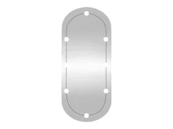 Espejo de pared ovalado con luces LED vidrio 45x100 cm ES801841