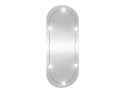 Espejo de pared ovalado con luces LED vidrio 45x100 cm ES801841