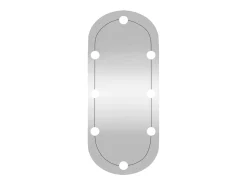 Espejo de pared ovalado con luces LED vidrio 35x80 cm ES608850