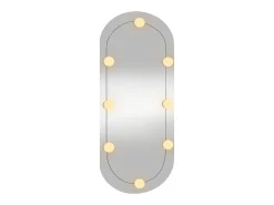 Espejo de pared ovalado con luces LED vidrio 35x80 cm ES608850