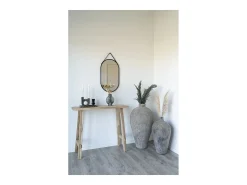 Espejo de pared ovalado TRAPANI de metal negro – L 35 x H 60 cm