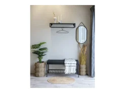 Espejo de pared ovalado TRAPANI de metal negro – L 35 x H 60 cm