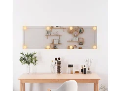 Espejo de pared rectangular con luces LED vidrio 30x100 cm ES866563