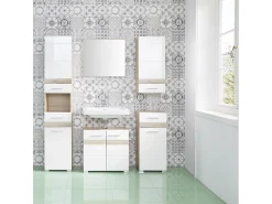 Espejo de pared rectangular Varok roble claro 60 cm