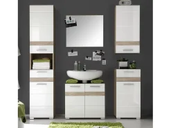 Espejo de pared rectangular Varok roble claro 60 cm