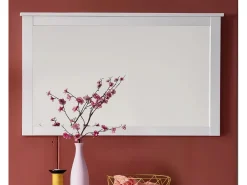 Espejo de pared rectangular de melamina blanca Leone