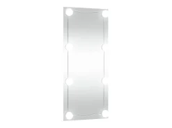 Espejo de pared rectangular con luces LED vidrio 50x100 cm ES802034