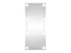 Espejo de pared rectangular con luces LED vidrio 30x80 cm ES898484
