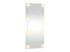 Espejo de pared rectangular con luces LED vidrio 30x80 cm ES898484