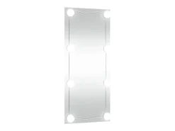 Espejo de pared rectangular con luces LED vidrio 30x80 cm ES898484