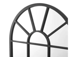 Espejo de pared redondo con forma de ventana 80 x 60 cm negro mate 03_0007958