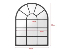 Espejo de pared redondo con forma de ventana 80 x 60 cm negro mate 03_0007958