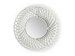 Espejo de pared redondo de mimbre blanco Gaell D 50 cm