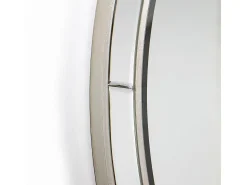 Espejo de pared redondo Octy de madera y cristal plateado