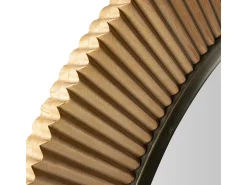 Espejo de pared redondo VUNA de metal y madera bicolor – Ø 108 cm