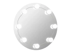 Espejo de pared sin marco con luces LED redondo de vidrio ES564443