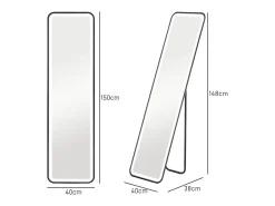 Espejo de pie Atlantis Homcom luz LED ajustable negro 150x40 cm