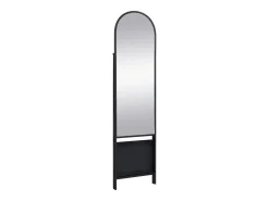 Espejo de pie con 2 estantes - Metal - Ancho 46 x Prof. 41 x Alt. 172 cm - Negro - LIVIO