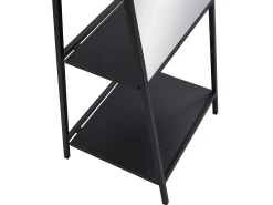 Espejo de pie con 2 estantes - Metal - Ancho 46 x Prof. 41 x Alt. 172 cm - Negro - LIVIO