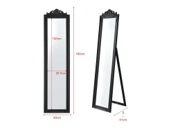 Espejo de pie inclinable 160 x 40 cm negro mate 03_0007964