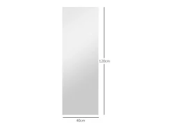 Espejo de pie LED con control táctil, sin marco, vidrio templado, transparente (40 x 3 x 120 cm)