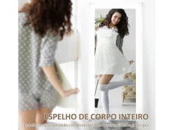 Espejo de pie Nerpio Homcom luz LED ajustable blanco 160x40 cm